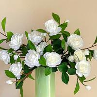 Ramas artificiales de Gardenia de tacto Real, flores de Gardenia de simulación hechas a mano de plástico, flores falsas exquisitas realistas - details 3