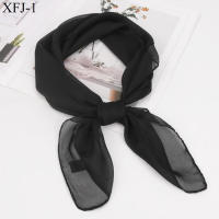 Bufanda de gasa para el cuello, pañuelo cuadrado fino, accesorios de moda para ropa, color sólido - details 7