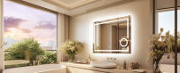 UNHO Espejo de Baño Luz LED Antivaho con 3X Aumento Pared Moderno Interruptor Táctil - details 0