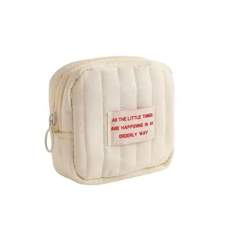 Bolsa de Algodón Higiénico Minimalista Ventila de Crema Bolsa Roja Cartera Zero - 1