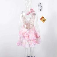 Mini vestido elegante con estampado ral, Espalda descubierta, sin mangas, dobladillo, Vestidos apilables, Vestidos dulces A e, ropa de fiesta para mujer nueva 2025 - details 16