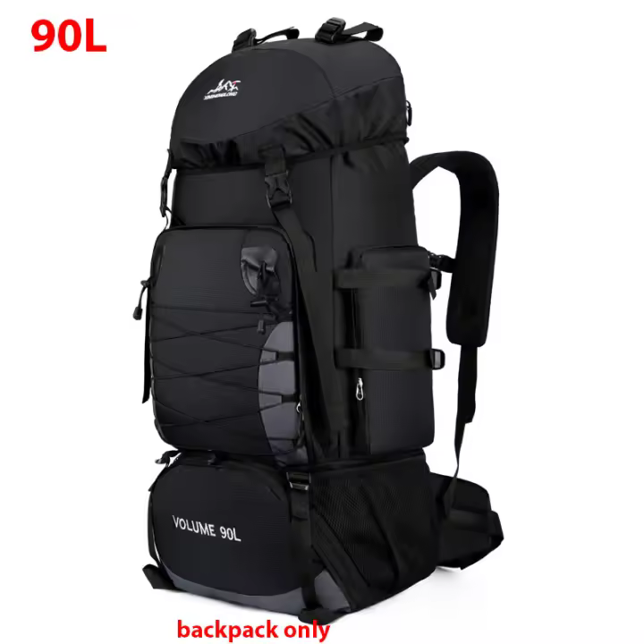 Bolsa de hombro para camping y senderismo Hecho de nylon with Correa ajustable CAPACIDAD DE 80-100 litros Mochara de viaje 90L para hombres - 1
