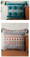 Bonenjoy 1 funda de cojín de estilo bohemio para decoración del hogar, fundas de almohadas con borlas, fundas de cojín de lino y algodón, funda de almohada de 45x45cm - details 12