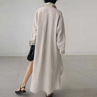 ZANZEA-vestido de mujer de manga larga, camisa lisa, vestido veraniego con botones y cuello de solapa, Vestidos largos holgados a la moda, bata Vintage para mujer - details 12