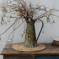 Mantel individual de mimbre tejido a mano de 30cm, almohadilla aislante para taza de té, tapetes para cubiertos, mantel redondo para mesa para comedor, decoración para fiesta de boda en casa, 4 Uds. - details 2