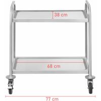 Carrito de Cocina de Acero Inoxidable con Ruedas, Carro de Transporte con 2 Bordes (Capacidad de Carga: 150 kg, Distancia de Tableta: 45,5 cm) - details 6