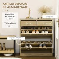 Estrecho Zapatero con 2 Cajones Abatibles y 2 Cajones Extraíbles Espacio para 12 Pares de Zapatos - details 20