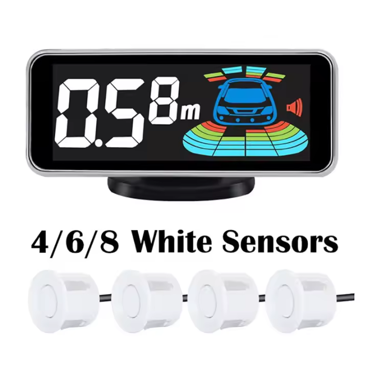 Kit de Sensor de estacionamiento de Radar múltiple, sistema de pantalla LED Parktronic, asistente de Detector de Monitor de respaldo, alarma de Sensor 4/6/8 - 1