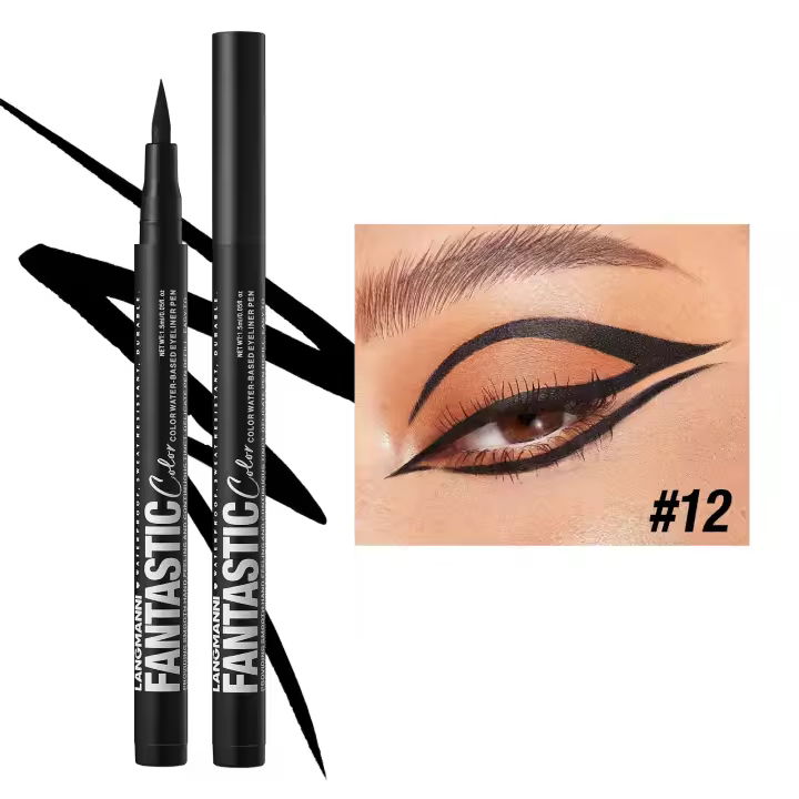 Pluma de Eyeliner Líquida Ultra-delgada Bronceado Oro Marrón A Prueba de Agua 12 Colores - 1