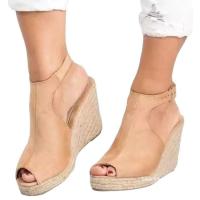 Sandalias de tacón con cuña para mujer, zapatos de verano. - details 4
