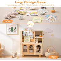 Estantería para Libros Infantiles, Color Blanco, de Madera, Varios Niveles, con Zona de Almacenamiento de Juguetes, Armario Infantil para Grandes Libros de imágenes, Muebles Infantiles - details 15