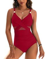 Traje de baño 2025 nuevo, moda femenina sexy, traje de baño de una pieza, traje de baño de malla de color sólido, bikini. - details 8