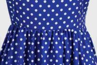 X Vestido acampanado con estampado de lunares y manga cuadrada elegante de verano para mujer - details 14