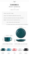 Juego de taza de café y platillo de cerámica nórdica, taza de jugo de leche Simple, tazas de desayuno, taza de té y plato de la tarde, utensilios de café - details 2