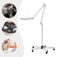 5 lupas dioptrías, lámpara cosmética de trabajo, lámpara de lupa cosmética LED con soporte, lupa de pie para salón de belleza, esteticistas y aficionados - details 1