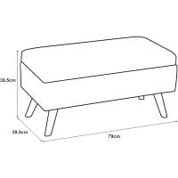 Pie Tapizado Banqueta con Almacenamiento Asiento Abatible hasta 150 kg MDF/Poliéster Patas de Madera 79 x 40 x 40 cm Gris Oscuro - details 1