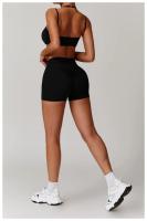 Sujetador de Yoga suave con espalda de belleza para mujer, entrenamiento de gimnasio, deportes de secado rápido, Top elástico con doble hombro y cuello, ropa interior para correr y Fitness al aire libre - details 23
