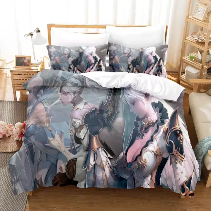 Juego de Ropa de Cama 3D Impresa Cubierta de Edredón de Corona Caótica 3Pcs - 1