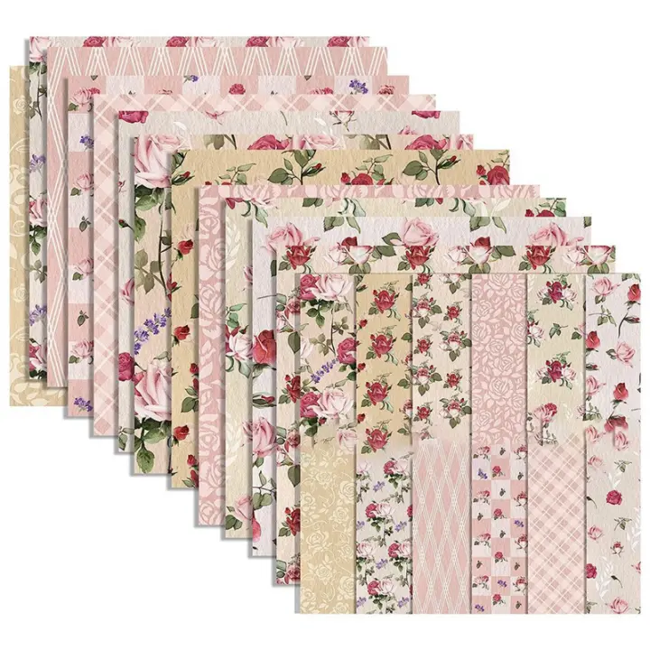 Cartulina Floral de acuarela de doble cara de 12x12 pulgadas, 24 hojas de papel para álbum de recortes de primavera, para hacer tarjetas DIY - 1
