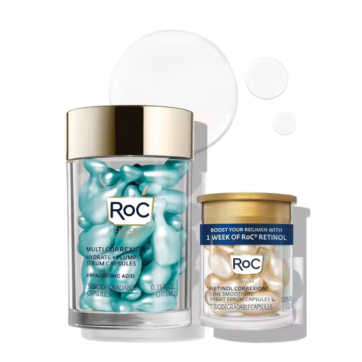 Multi Correxion Sérum Nocturno de Ácido Hialurónico (30 CT) hidratación intensa + RoC Retinol Cápsulas (7 CT), Rutina, Antiedad de la Piel - 1