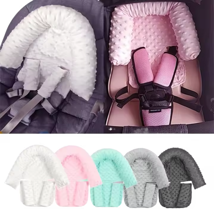 Almohada de Color caramelo, asiento de coche anticabeza, protección del cuello, almohada de soporte para la cabeza del bebé, cojín para reposacabezas infantil, soporte para la cabeza para dormir - 1