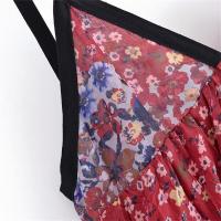 Vestido largo estilo vacacional holgado con estampado floral de verano 2025 con cuello en V y tirantes, nueva ropa de mujer. - details 5