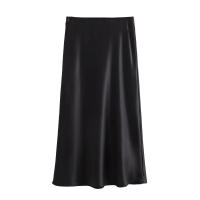 TRAFZA-faldas lisas de satén para mujer, faldas largas de cintura elástica para fiesta en la playa, trajes informales holgados, 2024 - details 32