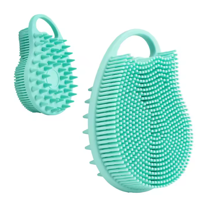 Venta caliente de cepillo de baño unisex de silicona suave con anillo colgante, cepillo de baño de masaje, cepillo de baño para frotar, toalla de baño - 1