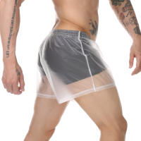 Traje de baño transparente para hombre, bañadores de playa para hombre, traje de baño Sexy para nadar, ropa de playa de PVC, pantalones cortos, pantalones cortos, traje de baño impermeable - details 2
