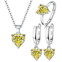 Conjunto de Joyería de Plata Esterlina 925 Collar y Pendientes de Corazón de Zirconia Cúbica - details 5
