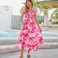 Elegante Vestido Maxi de Chiffon para Mujer GK Cuello en V sin Mangas, Estampado Transpirable, Clásico - details 33
