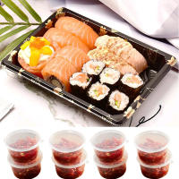 Taza de salsa desechable para llevar, contenedores de plástico transparente con tapas con bisagras, tazas de plástico reutilizables, caja de pintura de pigmento, 50 piezas - details 1