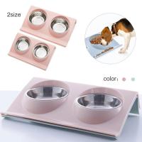 Comedor de Acero Inoxidable para Mascotas Solución de Alimentación Doble para Perros y Gatos - details 0