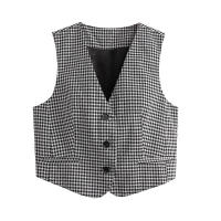 BUNO-Chaleco sin mangas para mujer, 15 colores, verano 2024, chalecos elegantes con cuello en V, chaleco de una sola botonadura, Tops, chalecos para mujer - details 4