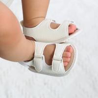 Sandalias De Verano Para Bebé Meckior Zapatos Para Niños Y Niñas Cuero PU Suela De Goma Antideslizante Primera Zapatilla Unisex 0-18M - details 4