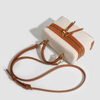 Mochila de Lujo Leten Bolsa de Almuerzo Retro de Lona Spliced Bolsa Cruzada Portátil para Mujeres - details 6