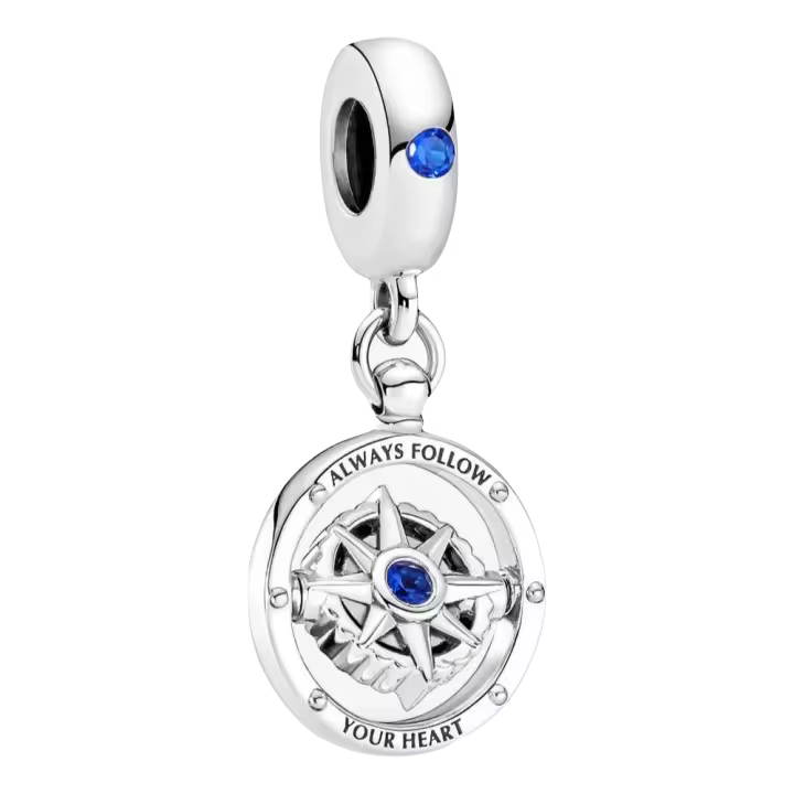Colgante de plata de ley con brújula del destino, incluye Ca original - 1