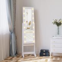 Espejo Joyero de Pie Armario de Joyería con 16 Luces LED y Ángulo Ajustable Organizador de Joyas con Estantes Ranuras para Anillos 36x30x136 cm Blanco Cálido - details 1