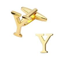 Gemelos de latón pulido a mano para hombre, joyería de alta calidad, chapado en oro, A-Z, 26 letras, moderno, nuevo - details 25