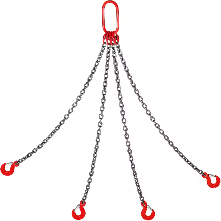 SucceBuy Eslinga de cadena con gancho de elevación de 2 m x 8 mm, capacidad de 4 toneladas, construcción de acero, recubierta en polvo, resistente a altas temperaturas - 1