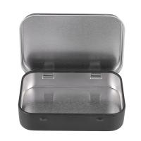Caja de lata negra de Metal negro con caja de dulces mate, caja pequeña, 95x60x21mm - details 4