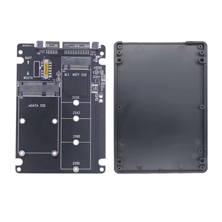 Tarjeta adaptadora M.2 NGFF MSATA SSD a SATA 3,0, tarjeta convertidora 2 en 1, carcasa de disco duro externo - 1