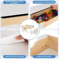 Juego de mesa y silla infantil 4 en 1, mesa infantil de madera con 2 sillas, manualidades, dibujo, lectura, mesa infantil con almacenamiento, pizarra desmontable para guardería (verde) - details 37