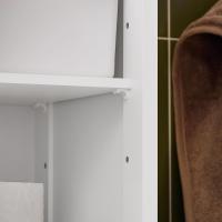 Armario para baño Alto Mueble Columna de Baño Estanterías de Baño con 2 Puertas y 1 Cajón Blanco - details 23