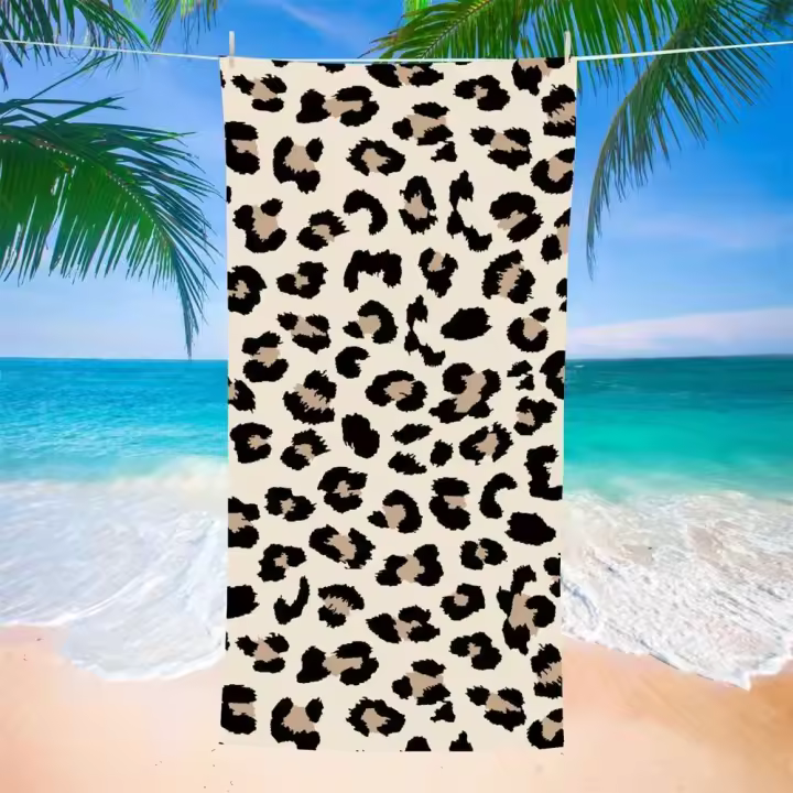 Toalla de piscina de secado rápido, ligera, absorbente, con estampado de leopardo, para playa, tigres, perfecta para hombres y mujeres - 1