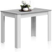 Mesa Auxiliar Fija Estilo Cocina o Comedor Acabado Blanco Artik y Cemento Modelo Cloe - details 0