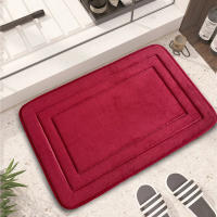 Alfombra de puerta en relieve de lana de coral, alfombrilla absorbente para pies, alfombrilla antideslizante para inodoro, alfombra simple para el hogar - details 1