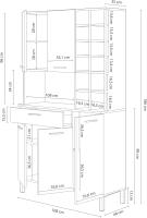 Alacena de Cocina Mueble Auxiliar de 3 Puertas y 1 Cajón Acabado en Blanco Artik y Roble Canadian - details 34
