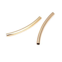 20 piezas, 25MM, 30MM, 35MM, 18K, Color dorado, latón, pulseras arqueadas lisas, tubo, suministros para fabricación de joyas, accesorios Diy - details 13