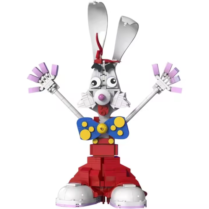 Juego de bloques de construcción de conejo, juguete creativo coleccionable, figura de acción de Roger - 1